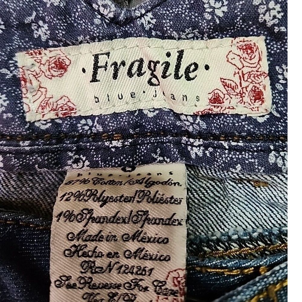 Fragile Jeans Womens 13 Blue Stretch Skinny - Picture 4 of 16